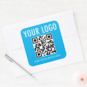 Vrijwilliger QR-code Stickers Aangepast Logo Hemel (Envelop)