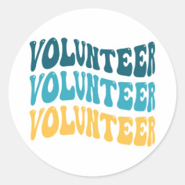 vrijwilliger ronde sticker