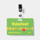 Vrijwilliger school groene badge (Voorzijde met clip)