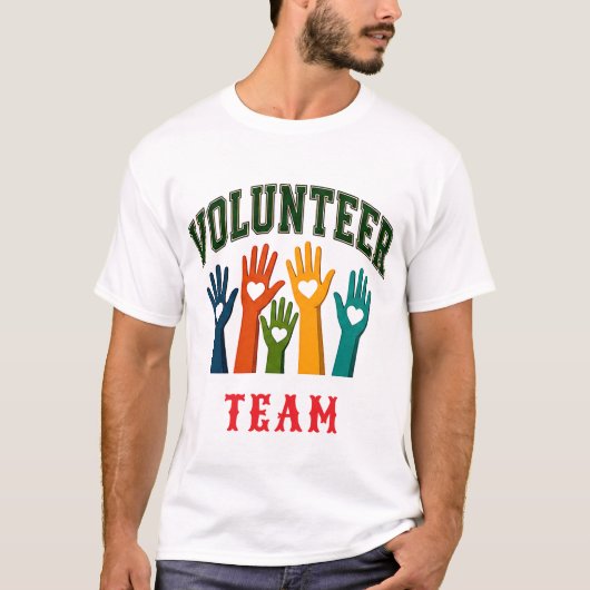 ❤️ Vrijwilliger Team Personeel Typografie 👕 T-shirt (Voorkant)