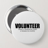 Vrijwilliger - Tutor a democraat Ronde Button 4,0 Cm (Voorkant /achterkant)