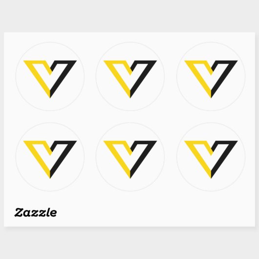 Vrijwilliger V Ronde Sticker (Vel)