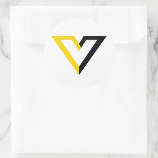 Vrijwilliger V Ronde Sticker (Tas)