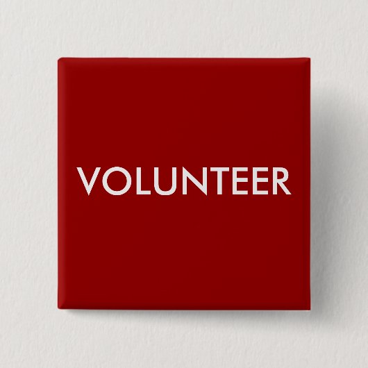 VRIJWILLIGER VIERKANTE BUTTON 5,1 CM (Voorkant)