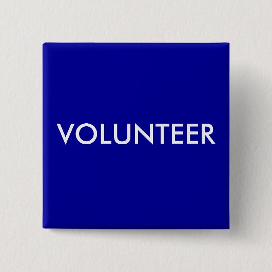 VRIJWILLIGER VIERKANTE BUTTON 5,1 CM (Voorkant)