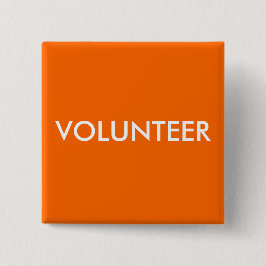 VRIJWILLIGER VIERKANTE BUTTON 5,1 CM