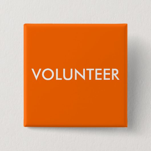 VRIJWILLIGER VIERKANTE BUTTON 5,1 CM (Voorkant)