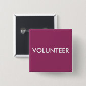 VRIJWILLIGER VIERKANTE BUTTON 5,1 CM (Voorkant /achterkant)
