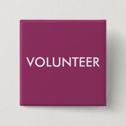 VRIJWILLIGER VIERKANTE BUTTON 5,1 CM (Voorkant)