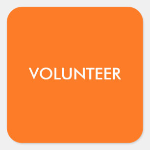 VRIJWILLIGER VIERKANTE STICKER