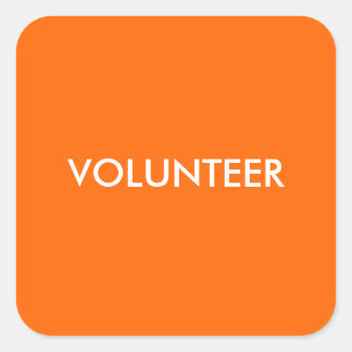 VRIJWILLIGER VIERKANTE STICKER