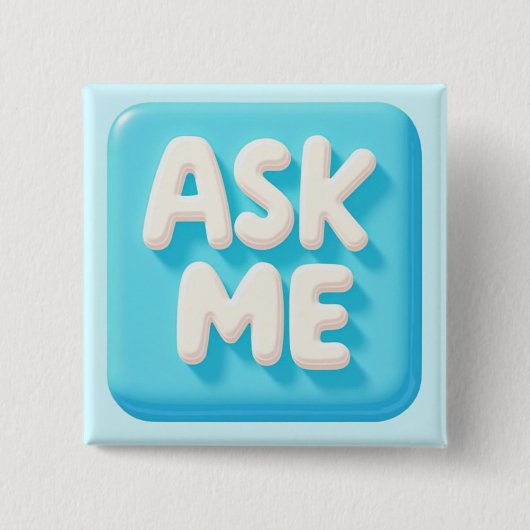 Vrijwilliger, vraag het mij vierkante button 5,1 cm (Voorkant)