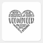 Vrijwilliger, vrijwilliger, liefdadigheid vierkante sticker (Voorkant)