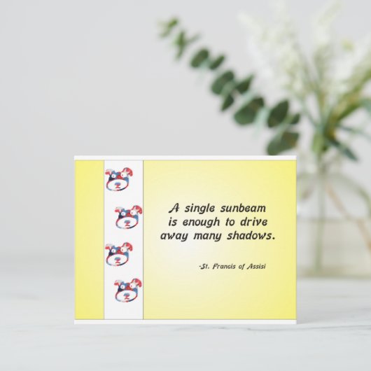 Vrijwilliger Waardering Hondengezicht en Sunbeam Q Briefkaart (Staand voorkant)