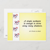 Vrijwilliger Waardering Hondengezicht en Sunbeam Q Briefkaart (Voorkant / Achterkant)