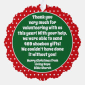 Vrijwilliger Waardering Papier Ornament - Kerst Kaart (Achterkant)