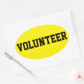 Vrijwilliger Zwart en Geel ID Event Badge Ovale Sticker (Envelop)