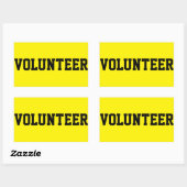Vrijwilliger Zwart en Geel ID Event Badge Rechthoekige Sticker (Vel)