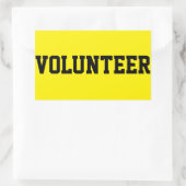 Vrijwilliger Zwart en Geel ID Event Badge Rechthoekige Sticker (Tas)