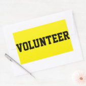 Vrijwilliger Zwart en Geel ID Event Badge Rechthoekige Sticker (Envelop)