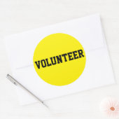 Vrijwilliger Zwart en Geel ID Event Badge Ronde Sticker (Envelop)