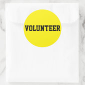 Vrijwilliger Zwart en Geel ID Event Badge Ronde Sticker (Tas)