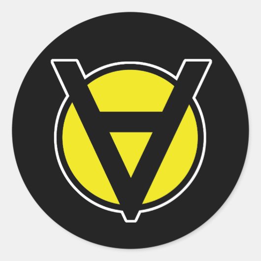 Vrijwilliger Zwart en Geel Sticker Volledige vulli (Voorkant)