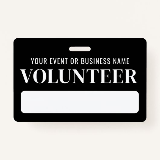 Vrijwilliger zwart-wit badge (Voorkant)
