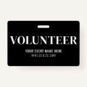 Vrijwilliger zwart-wit badge (Voorkant)