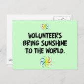 Vrijwilligers brengen zonneschijn naar de wereld briefkaart (Voorkant / Achterkant)