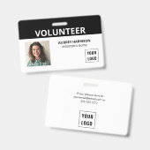 Vrijwilligers Eenvoudige Foto ID Badge (Voor- en achterkant)