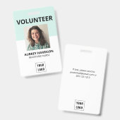 Vrijwilligers Eenvoudige Foto ID Badge (Voor- en achterkant)