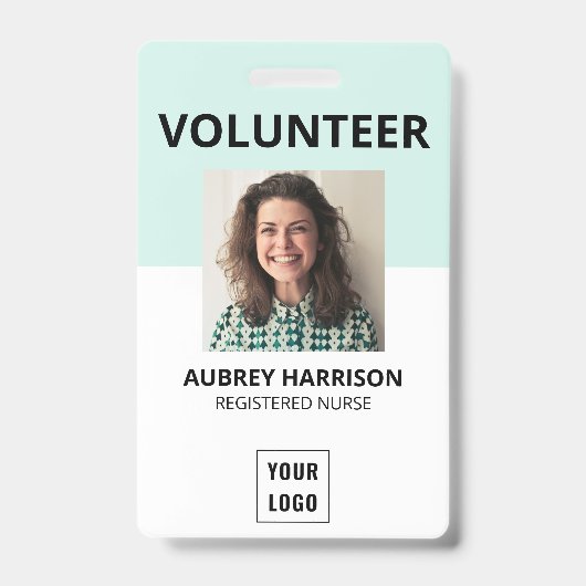 Vrijwilligers Eenvoudige Foto ID Badge (Voorzijde)