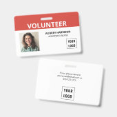 Vrijwilligers Eenvoudige Foto ID Badge (Voor- en achterkant)