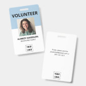 Vrijwilligers Eenvoudige Foto ID Badge (Voor- en achterkant)