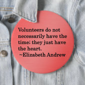 Vrijwilligers hebben een groter hart ronde button 6,0 cm (In situ)