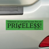 Vrijwilligers hebben geen prijs bumpersticker (Op auto)