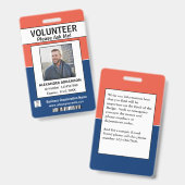 Vrijwilligers ID-kaart Modern Ask Me Logo Aangepas Badge (Voor- en achterkant)