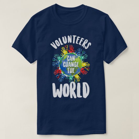 Vrijwilligers kunnen het wereldvrijwilligerswerk v t-shirt (Design voorkant)