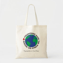 Vrijwilligers maken de wereld rond met de aarde tote bag