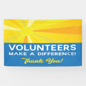 Vrijwilligers maken een verschil Dank u met Sun Spandoek (Horizontaal)