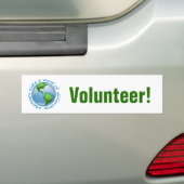 Vrijwilligers maken een wereld van verschil bumpersticker (Op auto)
