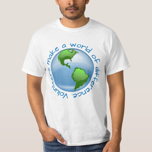 Vrijwilligers maken een wereld van verschil t-shirt (Voorkant)