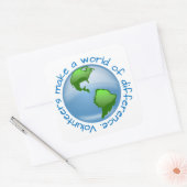 Vrijwilligers maken een wereld van verschil vierkante sticker (Envelop)