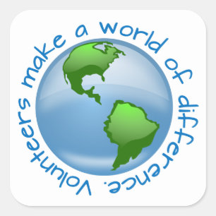 Vrijwilligers maken een wereld van verschil vierkante sticker