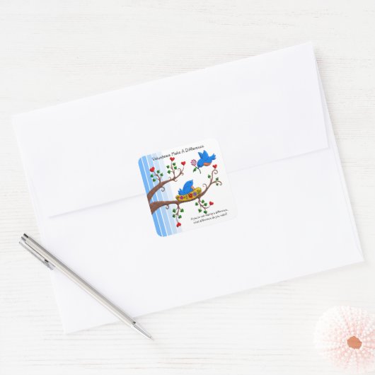 Vrijwilligers maken verschil vierkante sticker (Envelop)