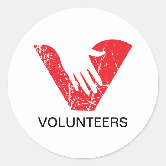 Vrijwilligers Ronde Sticker (Voorkant)