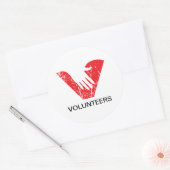 Vrijwilligers Ronde Sticker (Envelop)