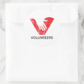 Vrijwilligers Ronde Sticker (Tas)