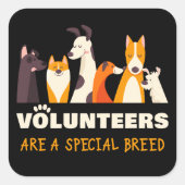 Vrijwilligers zijn een speciale noodhuls voor de f vierkante sticker (Voorkant)